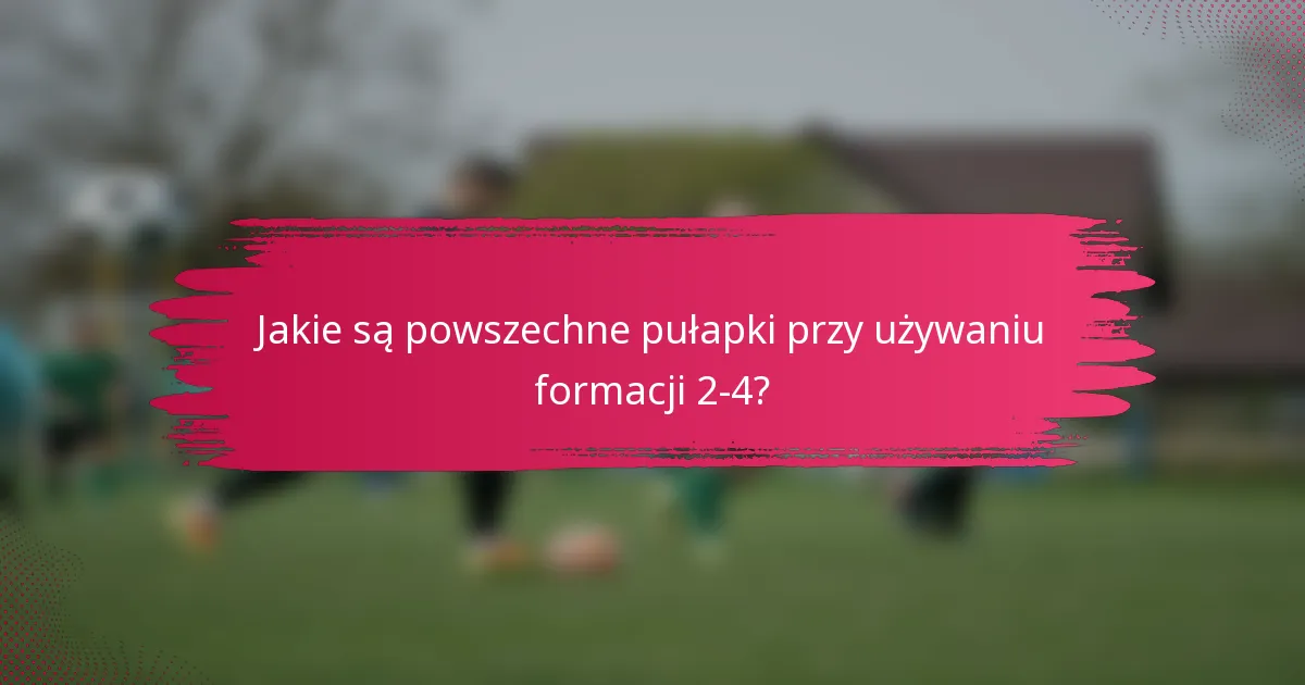 Jakie są powszechne pułapki przy używaniu formacji 2-4?