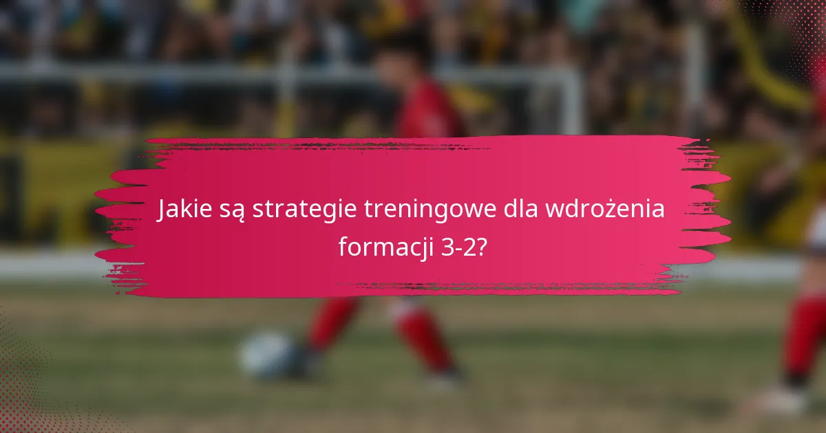 Jakie są strategie treningowe dla wdrożenia formacji 3-2?